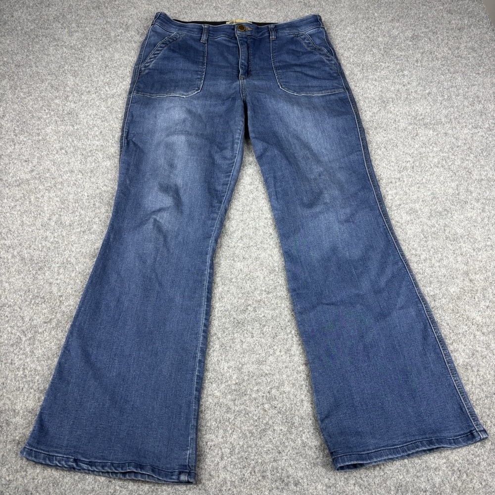 Democracy Ab Technology Jeans Women's 12 Bootcut Medium Wash Blue Denim Stretch